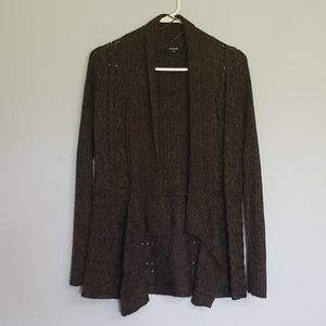 Verve Ami Brown Knit Long Ruffled Cardigan Sz. S